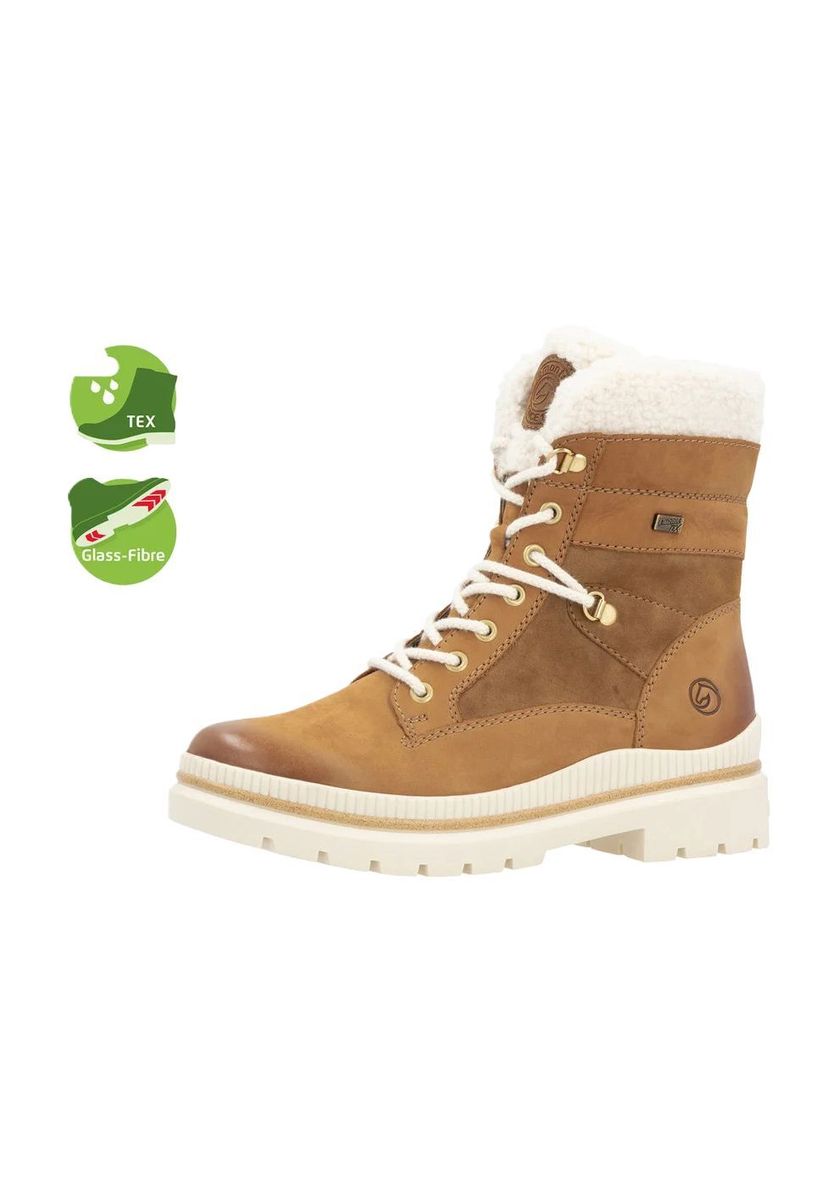 Brauner Schnür-Winterstiefelette