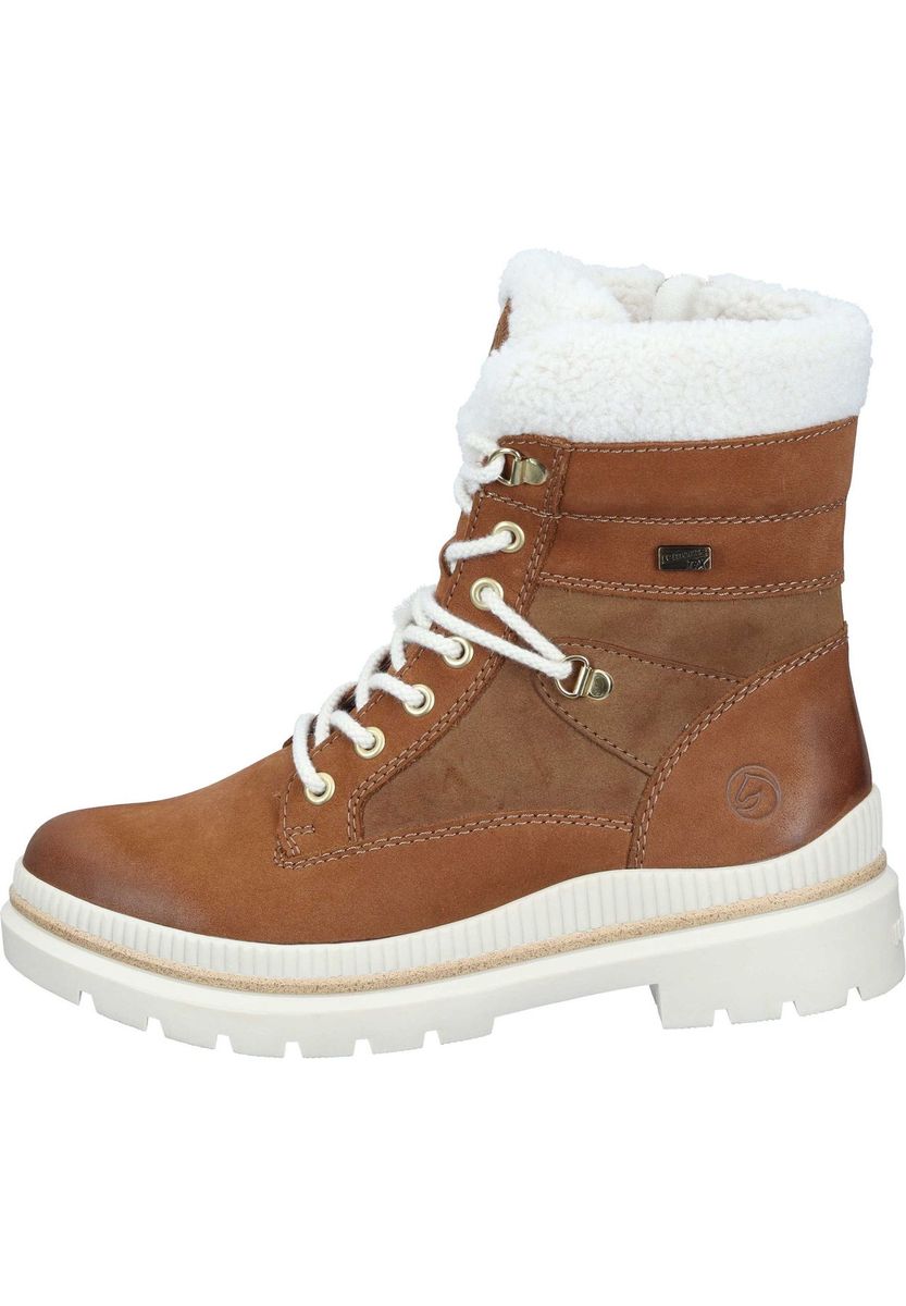 Brauner Schnür-Winterstiefelette