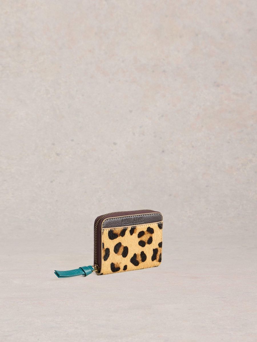 Portemonnaie mit Leopardenmuster und Reißverschluss