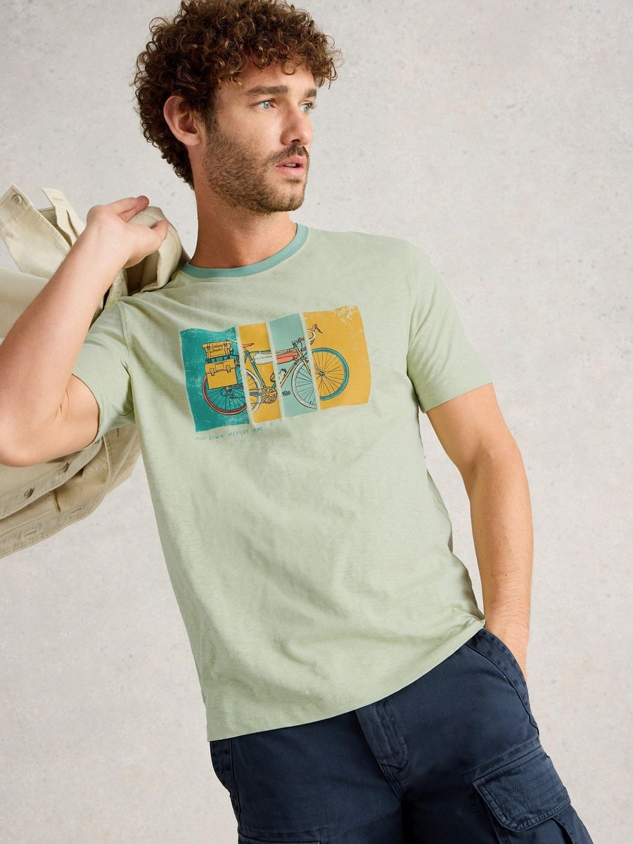 T-Shirt mit Fahrrad-Grafikdruck