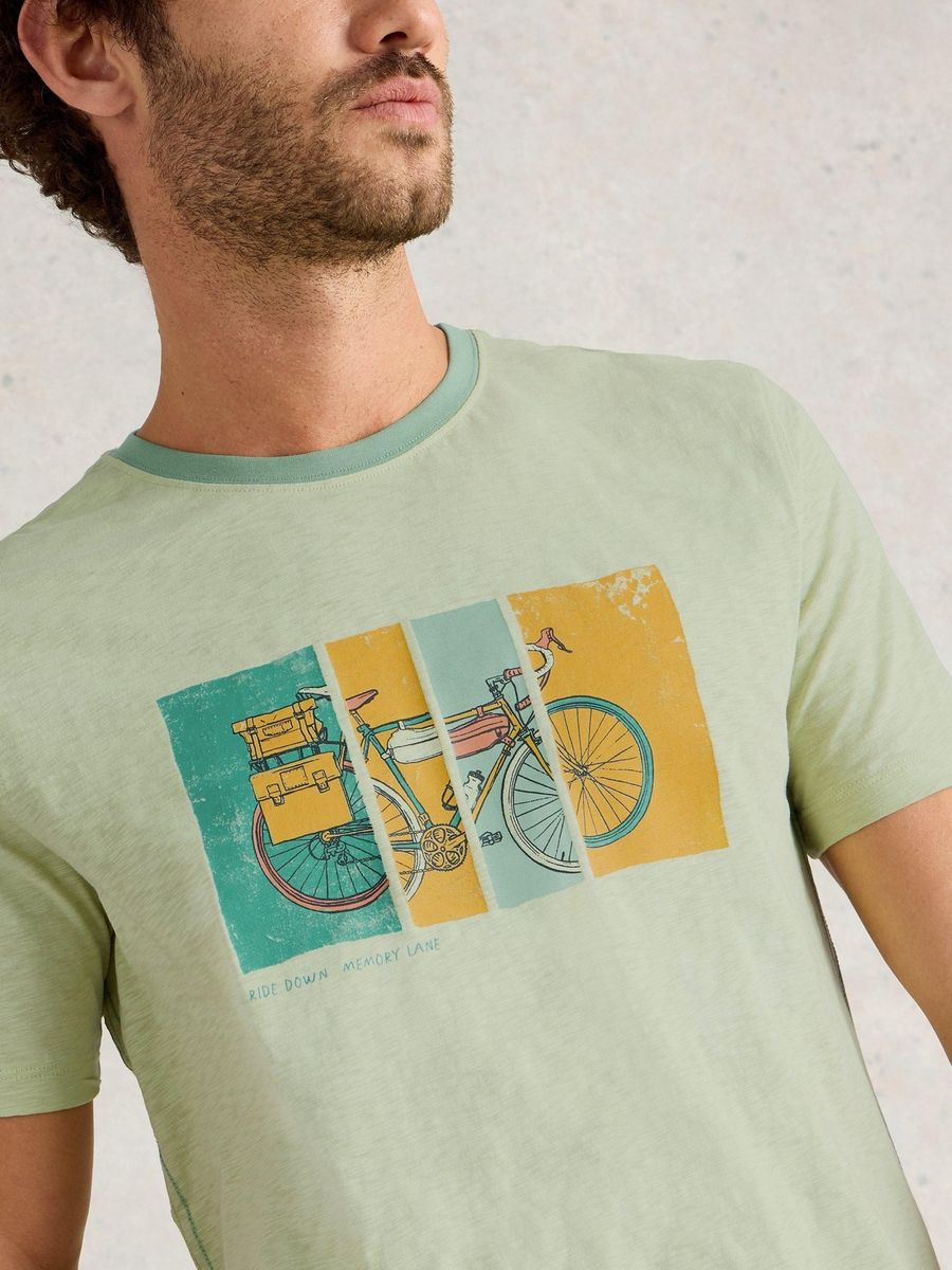 T-Shirt mit Fahrrad-Grafikdruck