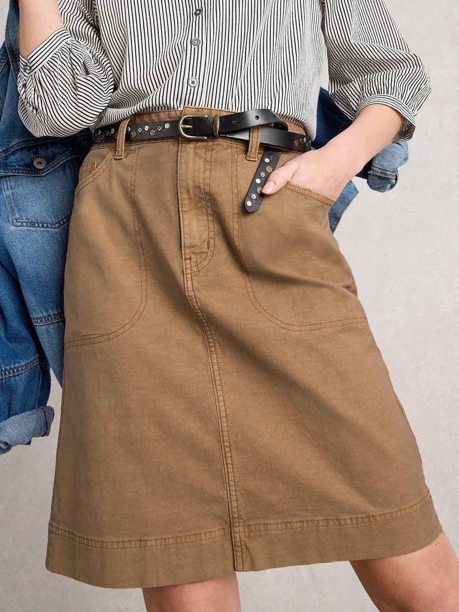 A-Linien Chino-Rock mit Taschen