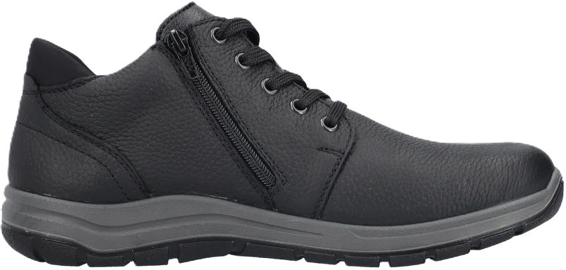 Schwarzer Leder-Freizeit-Halbschuh für Herren