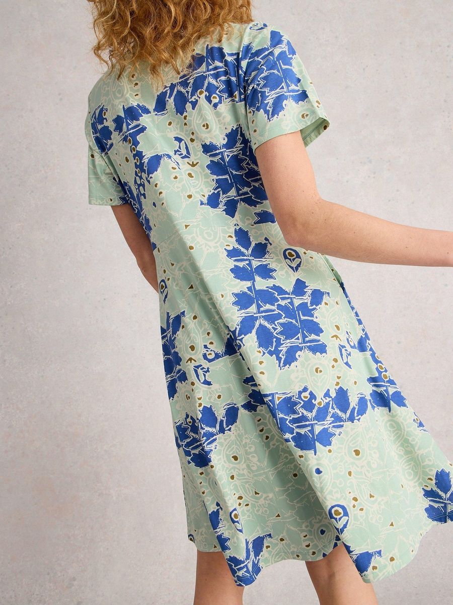 Jersey-Blusenkleid mit Blumendruck