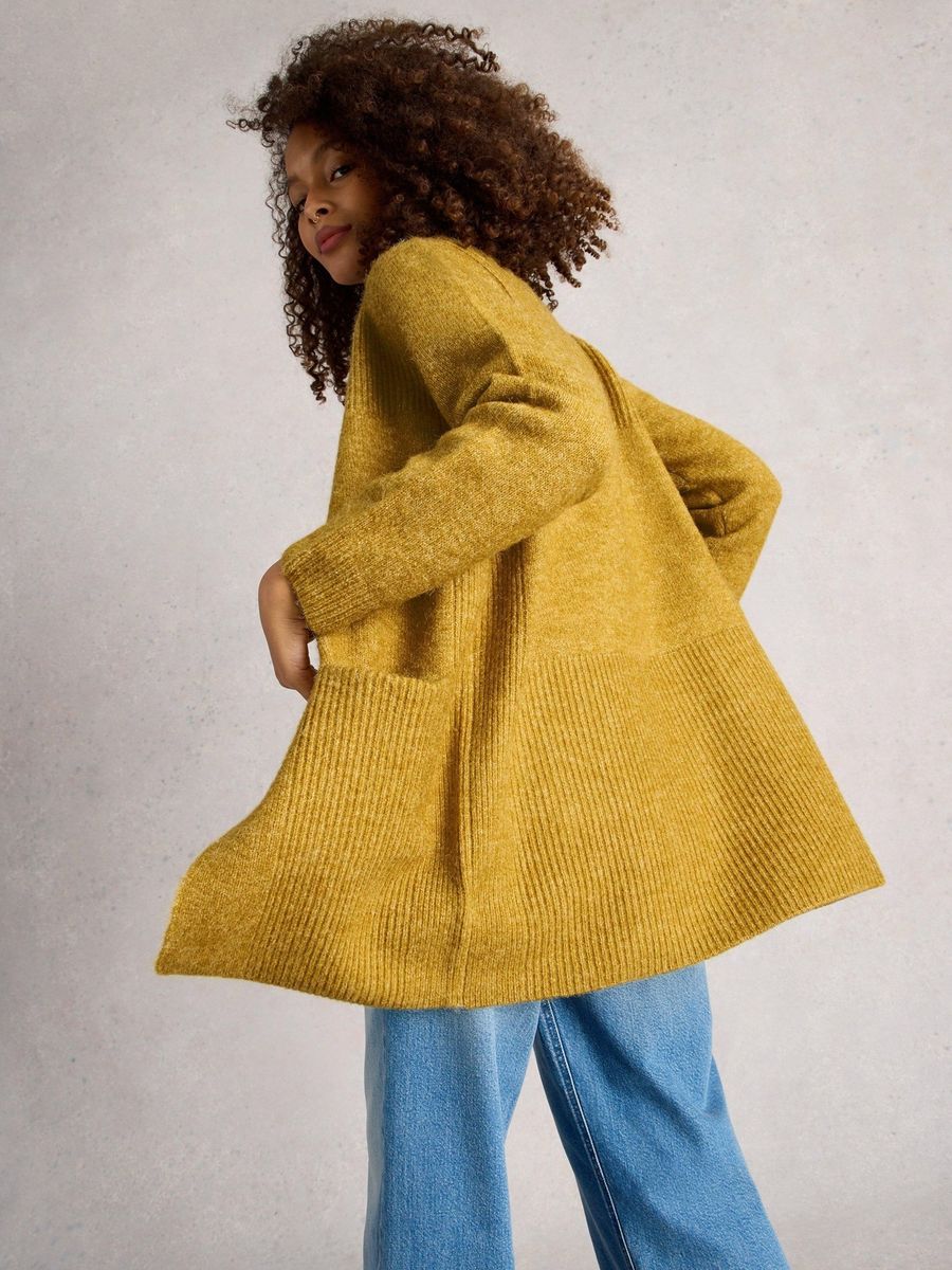 Lange Strickjacke mit Taschen