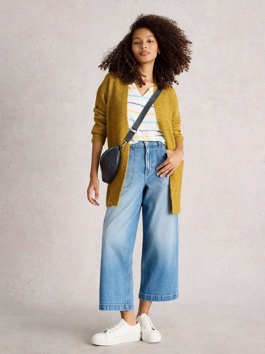 Lange Strickjacke mit Taschen