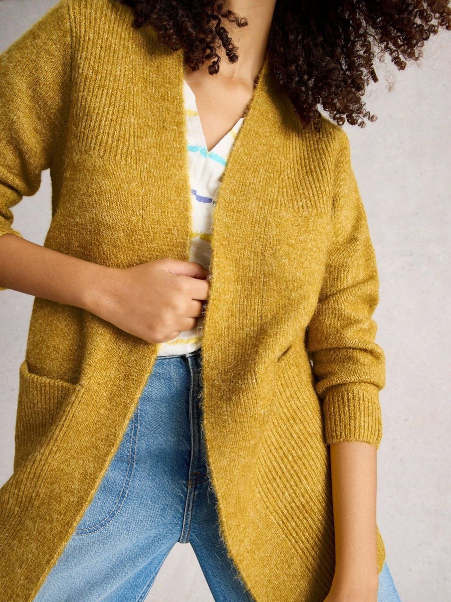Lange Strickjacke mit Taschen