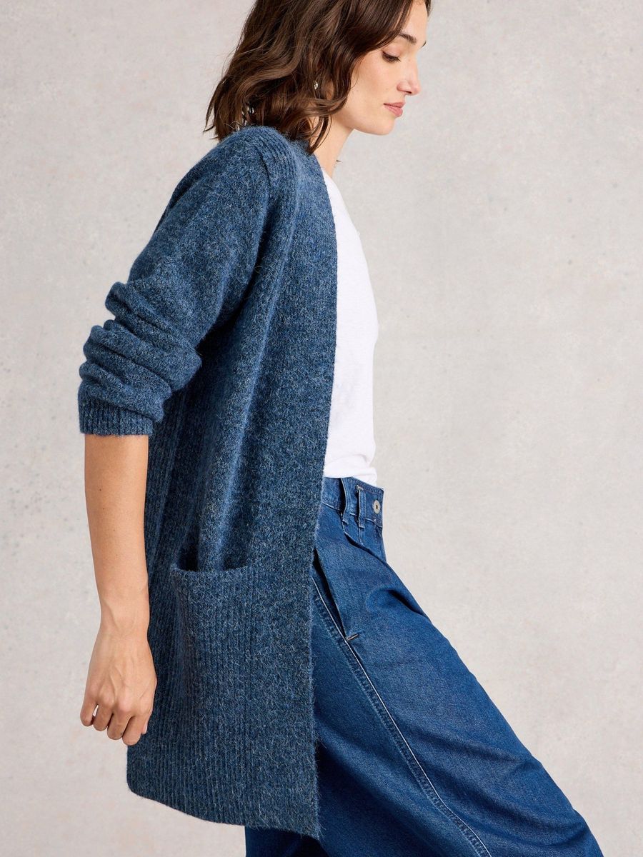 Lange Strickjacke mit Taschen