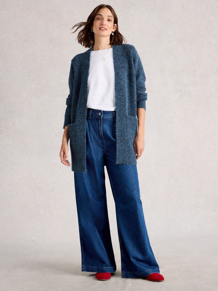 Lange Strickjacke mit Taschen