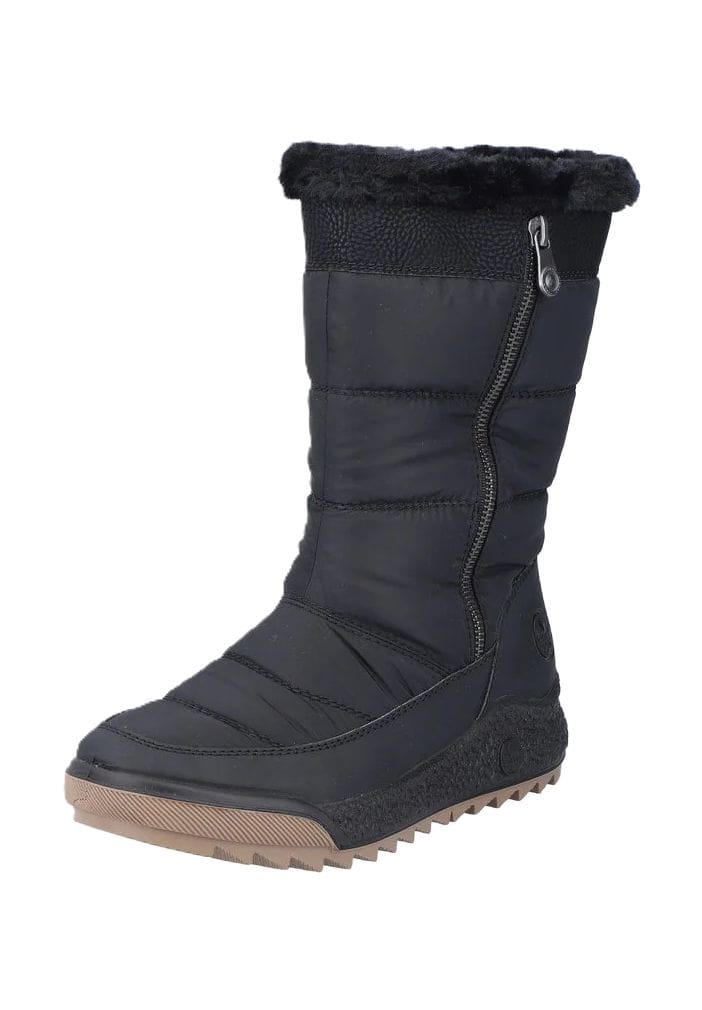 Schwarzer gesteppter Winter-Schneestiefel für Damen