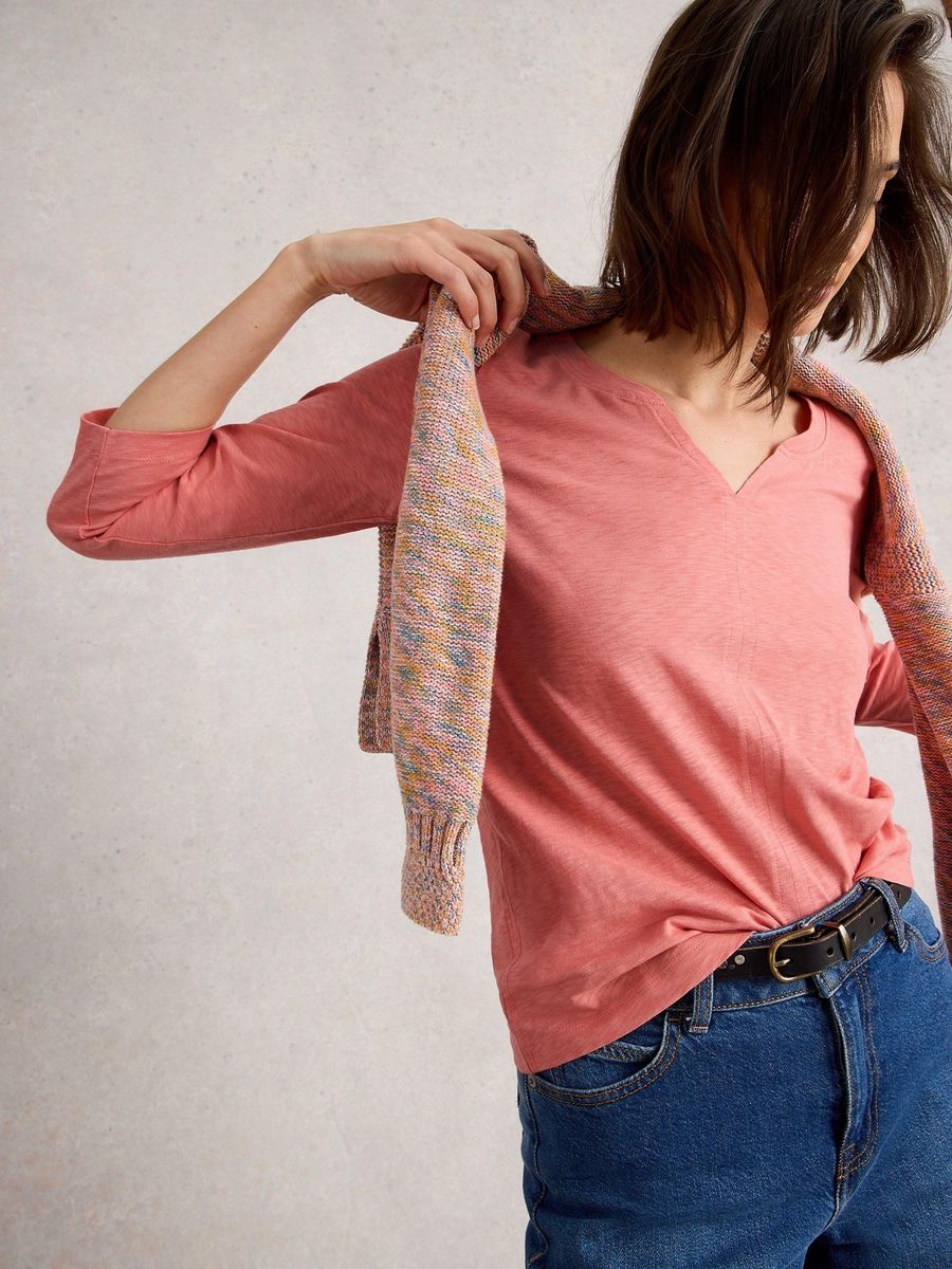 Basic Top mit Dreiviertelärmeln