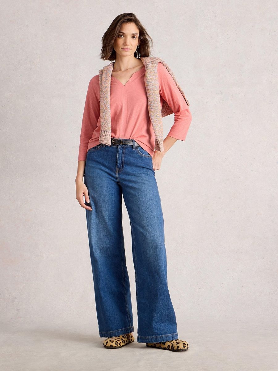 Basic Top mit Dreiviertelärmeln
