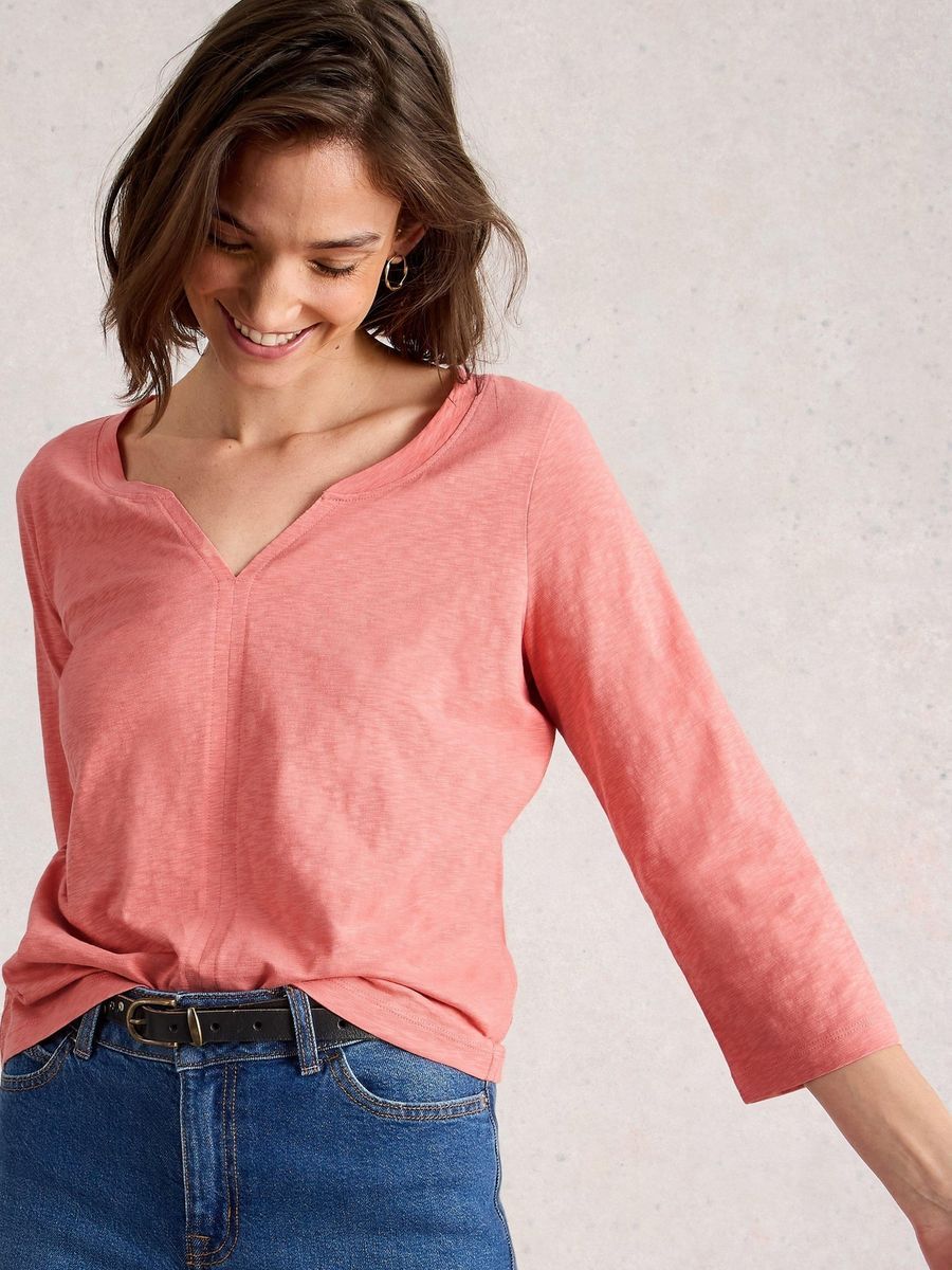 Basic Top mit Dreiviertelärmeln