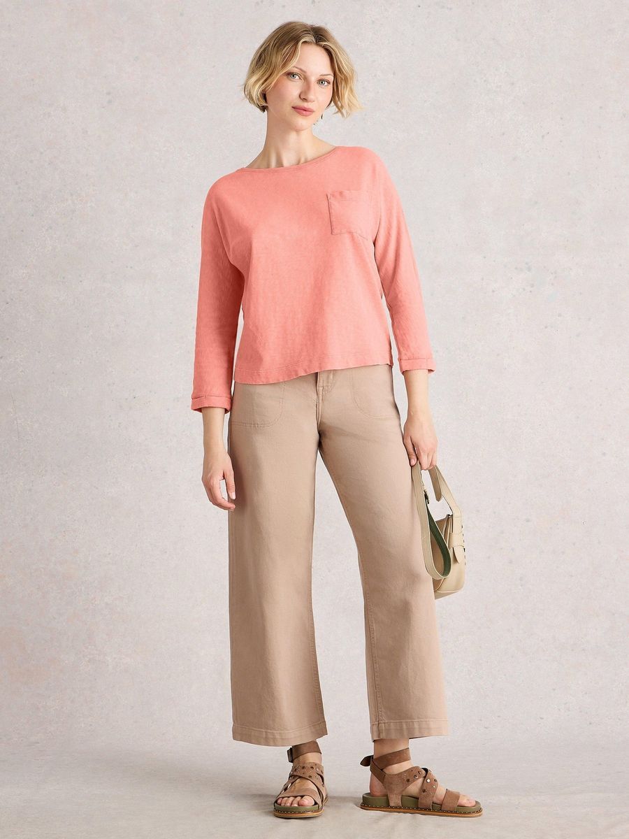 Dolman-Ärmel T-Shirt mit Tasche