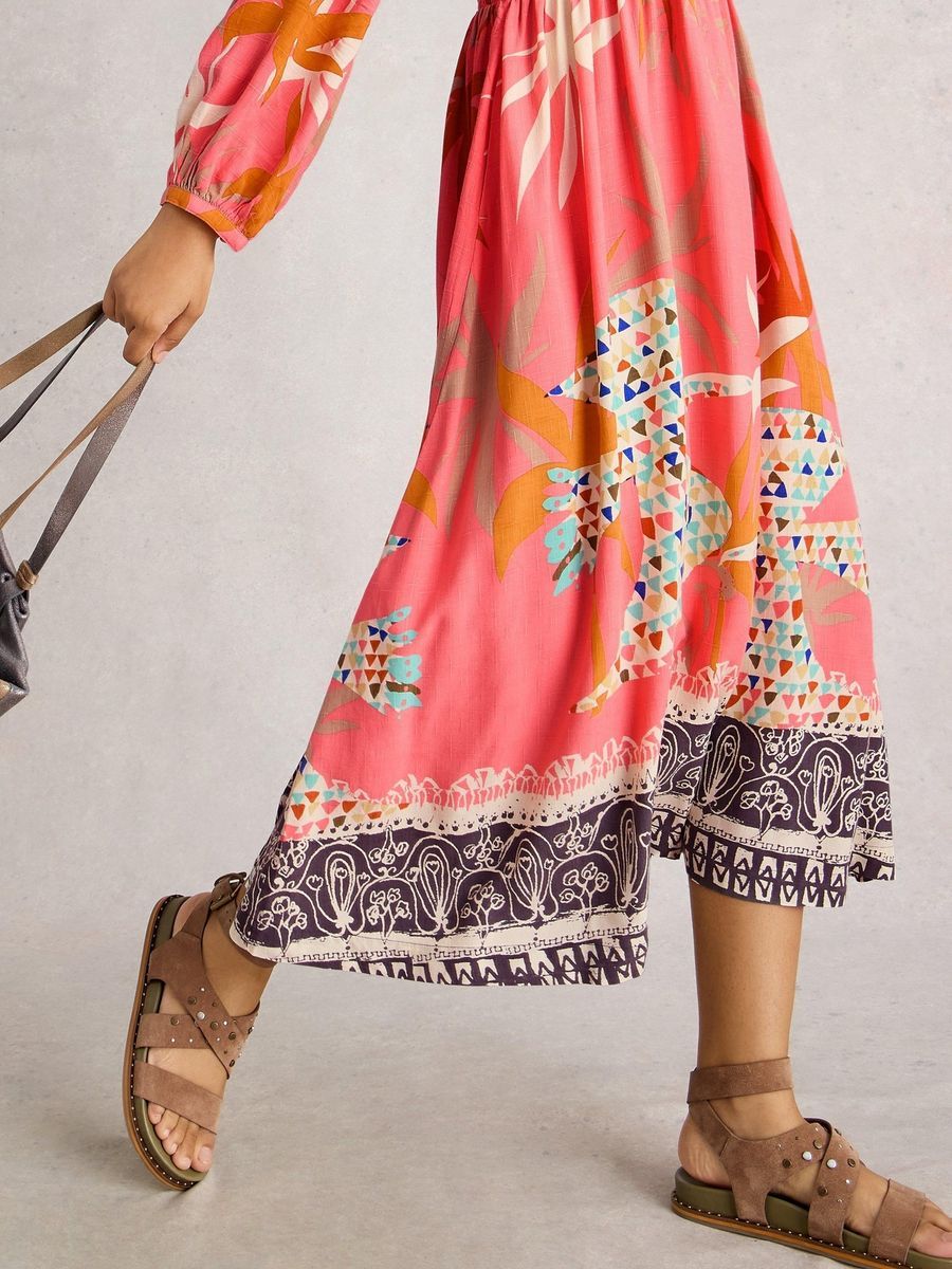 Midikleid mit Blumenmuster und Empire-Taille