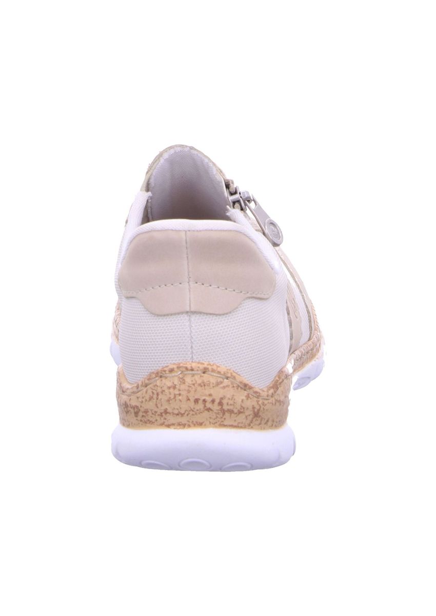 Bequemer beiger Kunstleder-Reißverschlussschuh