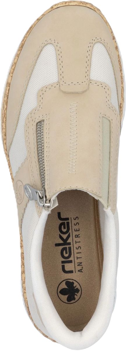 Bequemer beiger Kunstleder-Reißverschlussschuh