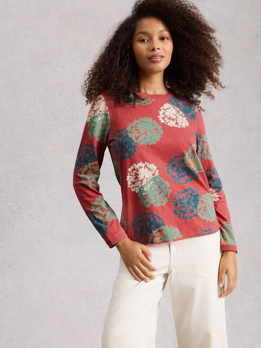 Gestreiftes Langarm-Jersey-Top