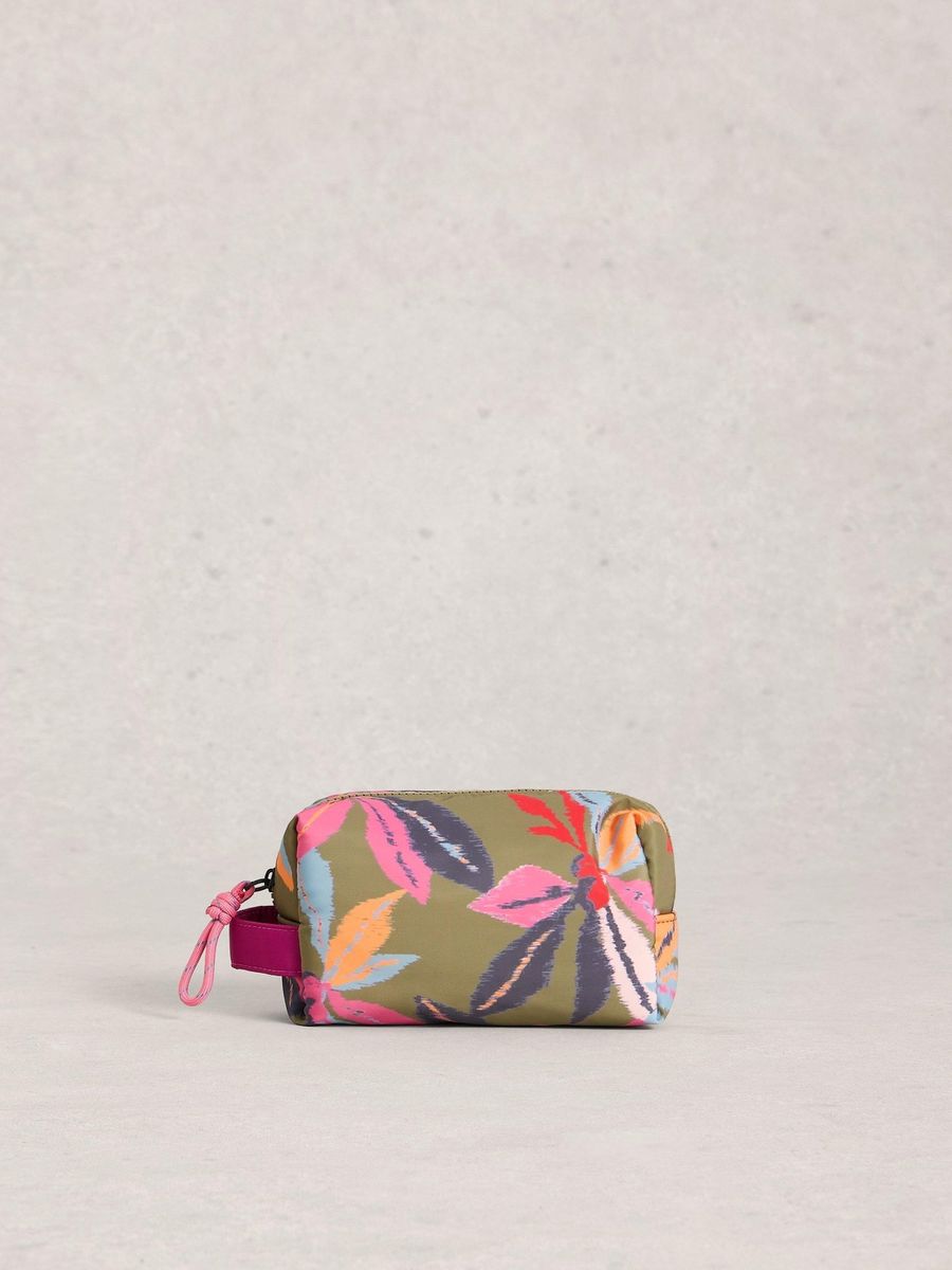 Kulturtasche mit Blumendruck und Griff