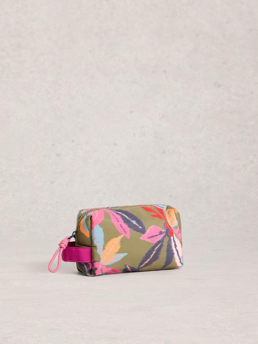 Kulturtasche mit Blumendruck und Griff