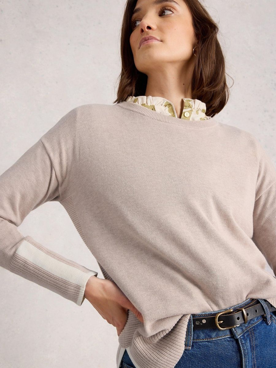 Klassischer Rundhals Strickpullover