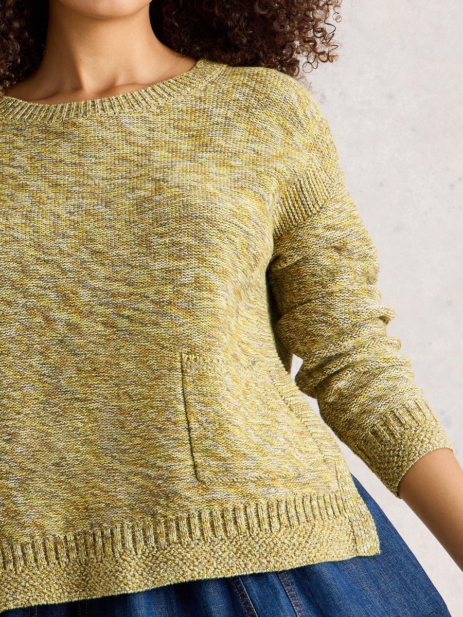 Gefleckter Strickpullover aus Bio-Baumwolle