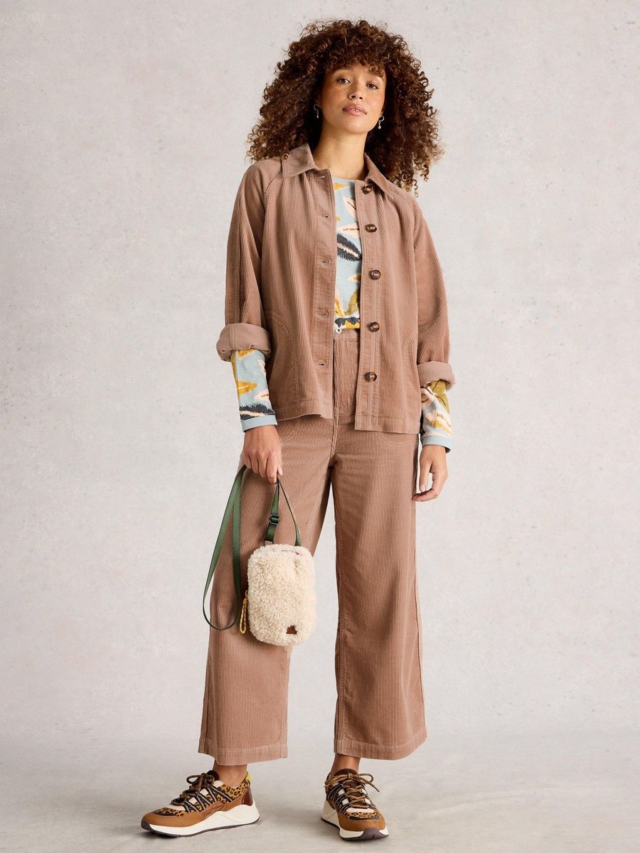 Oversized Cordjacke mit Raglanärmeln