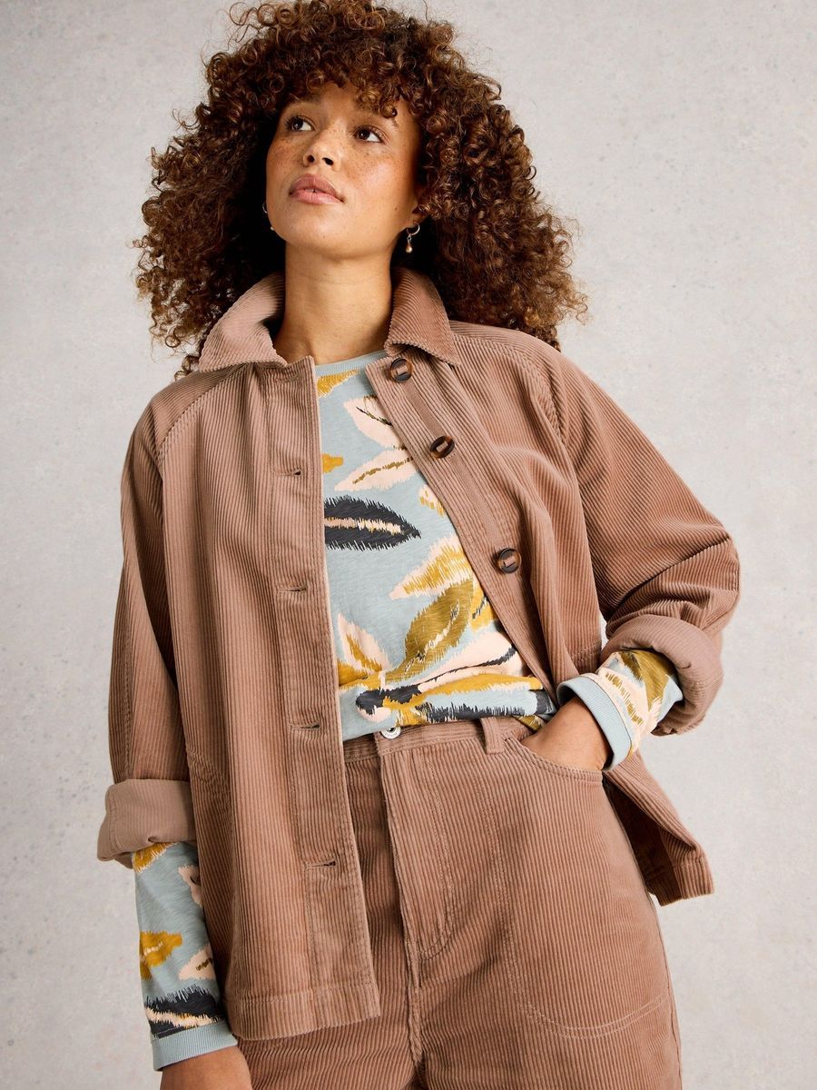 Oversized Cordjacke mit Raglanärmeln