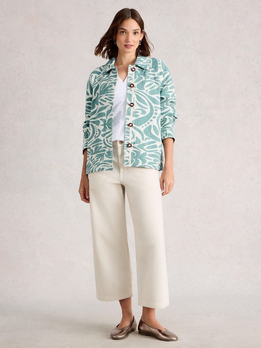 Jacquardjacke Eden mit Print, Oversize-Passform