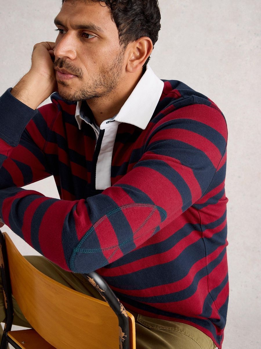 Gestreiftes Langarm-Rugby-Shirt