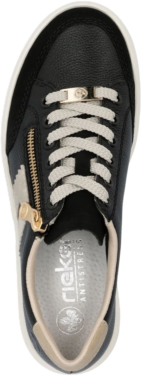 Plateau-Leder-Sneaker mit Reißverschlussdetail