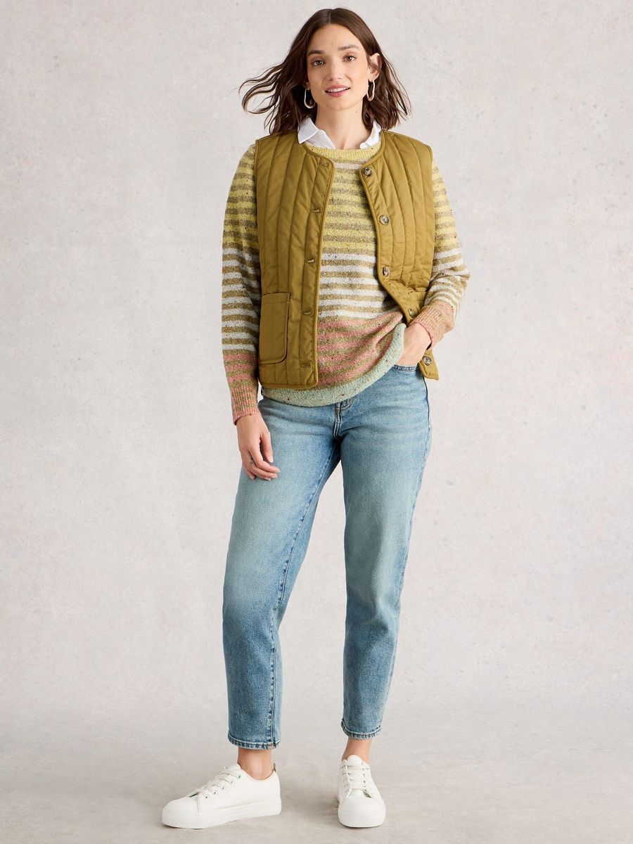 Gestreifter Pullover mit Rundhalsausschnitt
