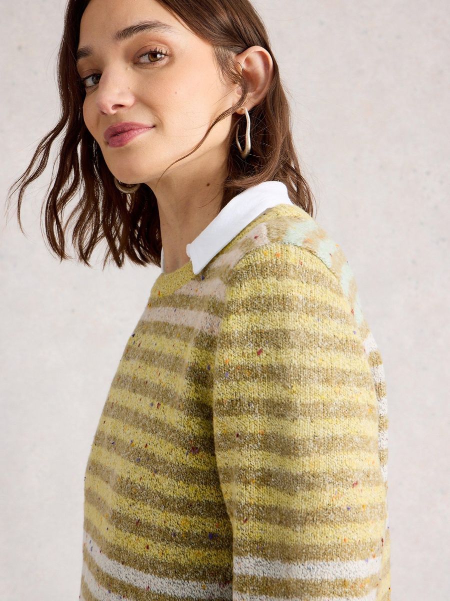 Gestreifter Pullover mit Rundhalsausschnitt
