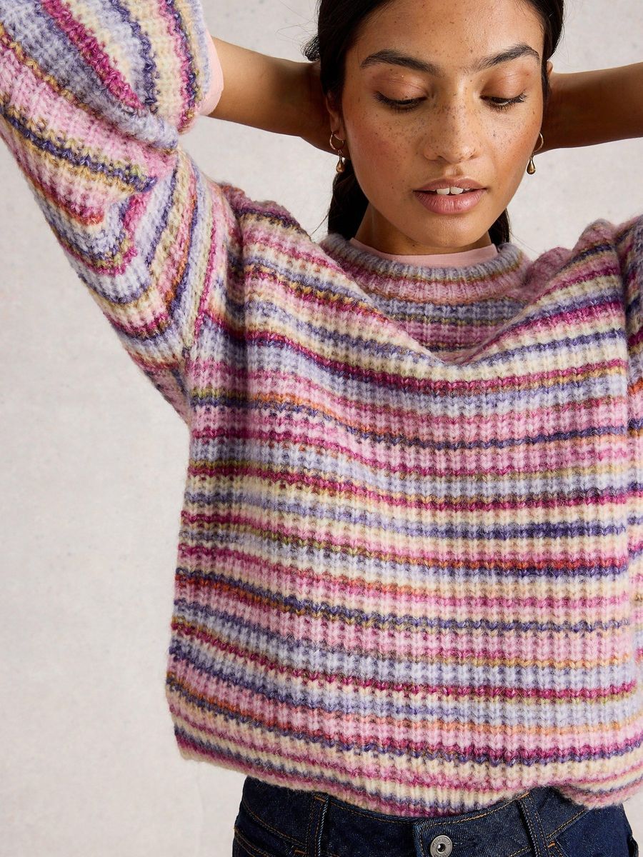 Gestreifter Space-Dye-Pullover