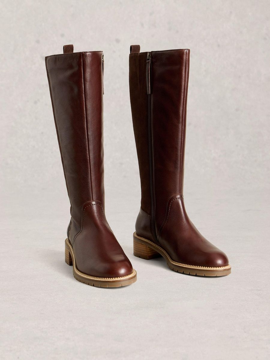 Knielange Reitstiefel aus Leder