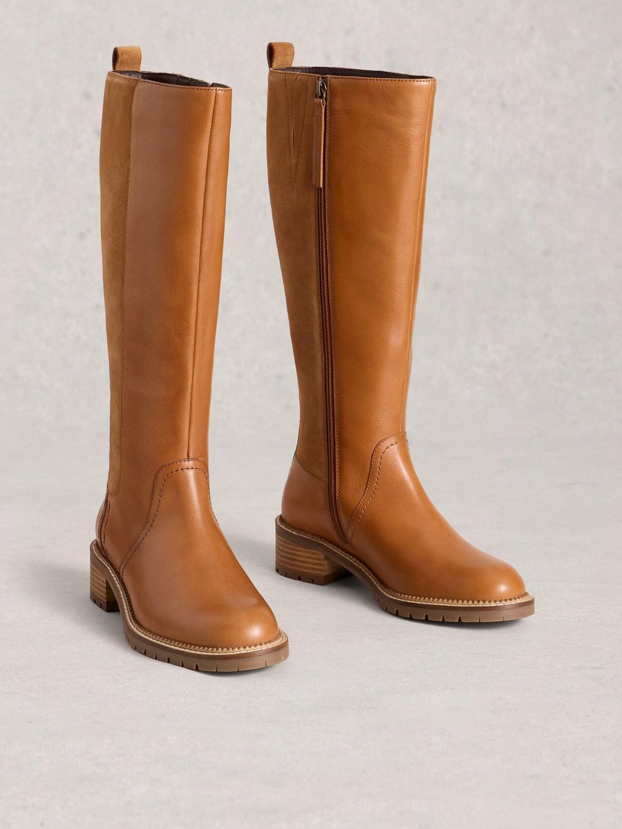 Knielange Reitstiefel aus Leder