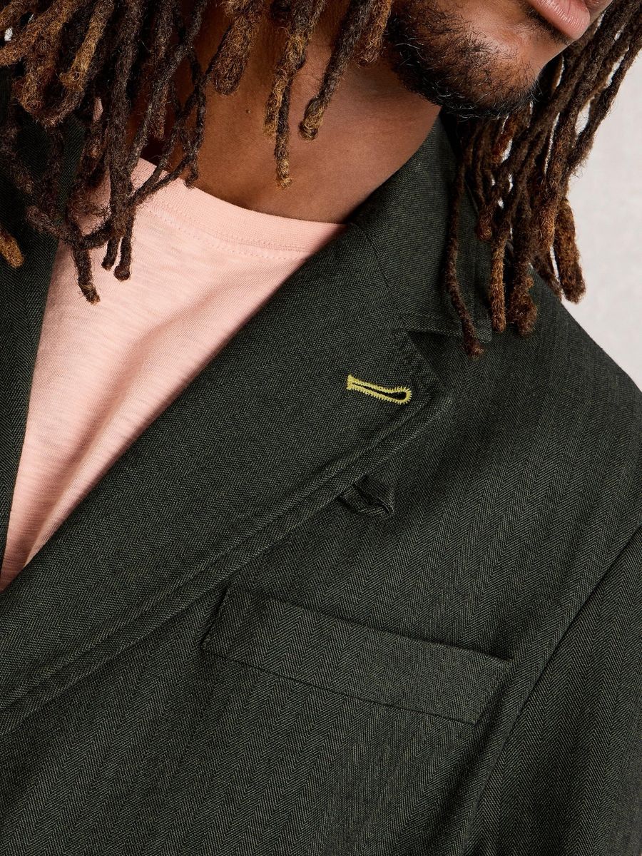 Klassisches Fischgrätmuster Zweireiher-Blazer
