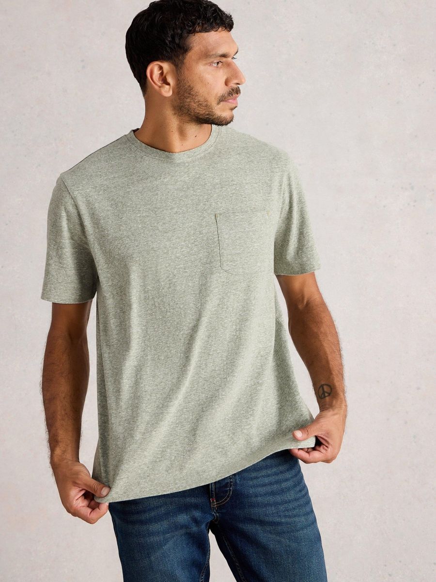 Klassisches graumeliertes Baumwoll-T-Shirt