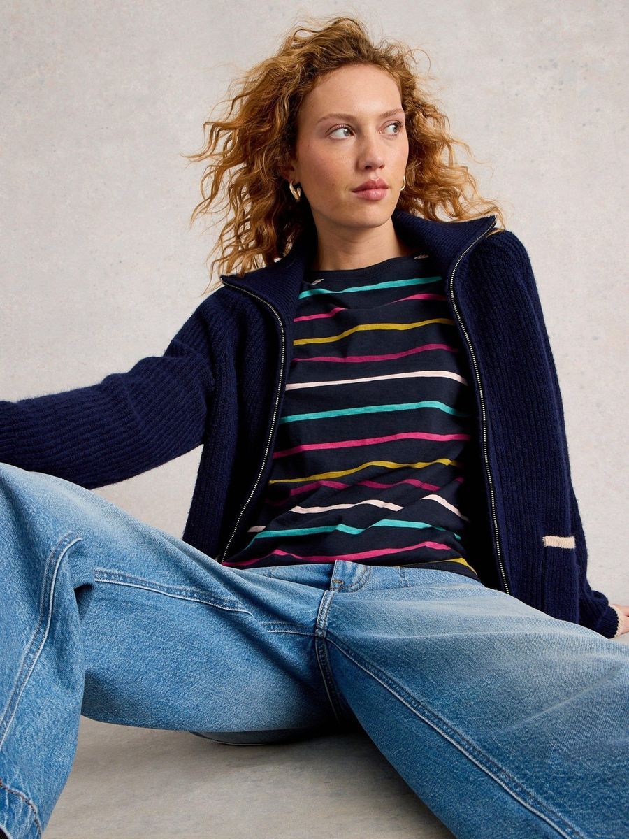 Gestreiftes Langarmshirt aus Baumwolle
