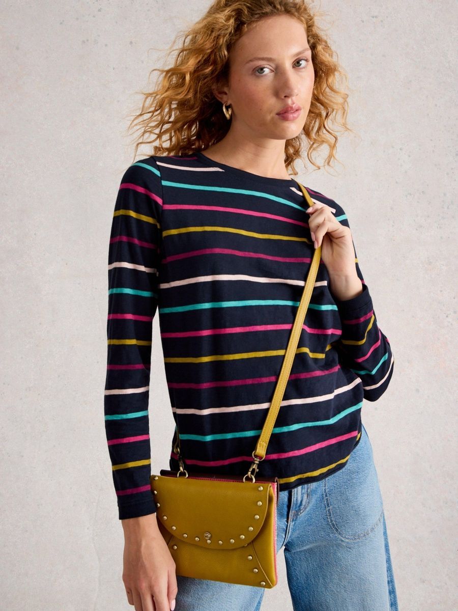 Gestreiftes Langarmshirt aus Baumwolle