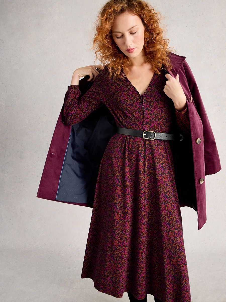 Elegantes Jersey-Midikleid mit Blumendruck