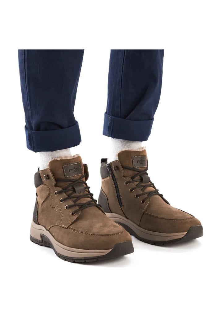 Bequeme braune Leder Stiefeletten