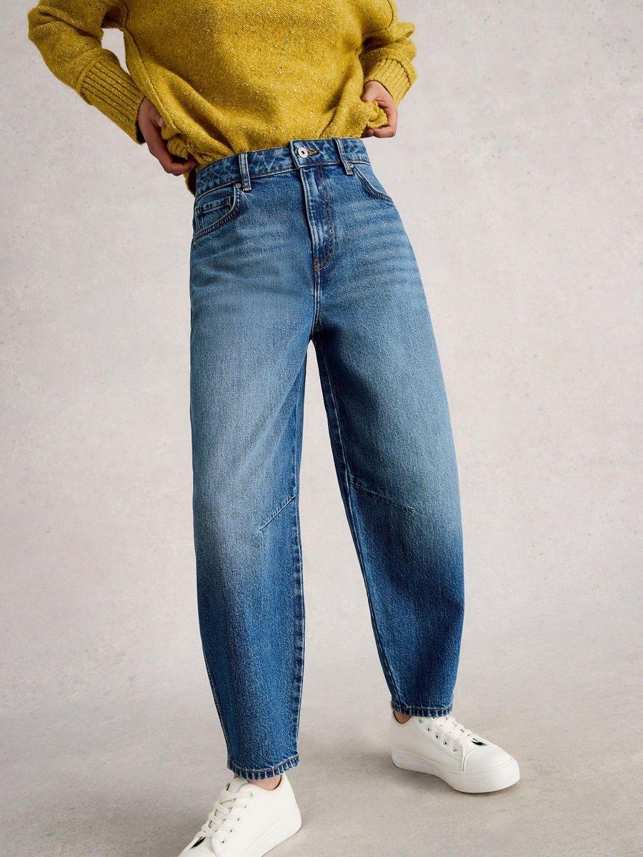 Barrel-Fit Jeans mit hohem Bund