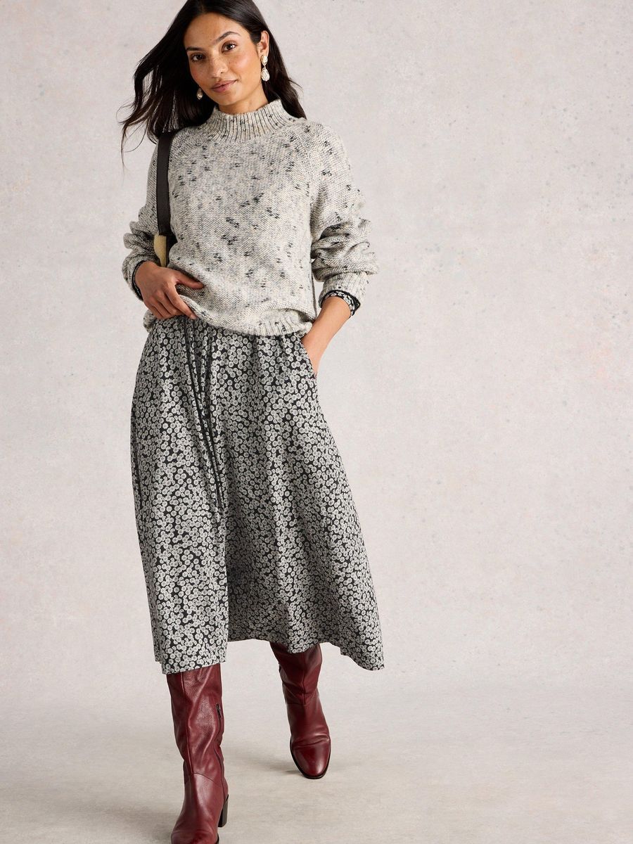 Jersey-Midikleid mit Blumenmuster
