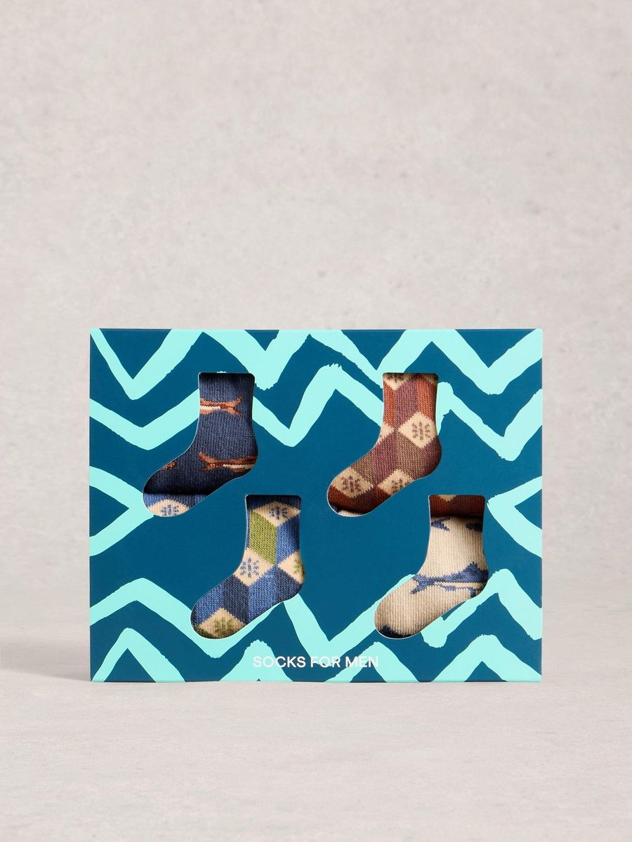 Gemusterte Herrensocken aus Bio-Baumwollmischung