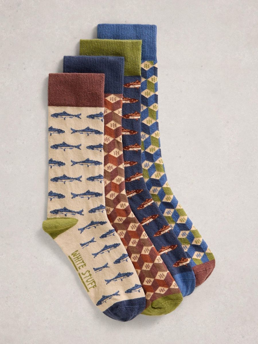 Gemusterte Herrensocken aus Bio-Baumwollmischung