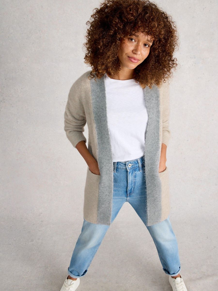 Lange Strickjacke mit lockerer Passform