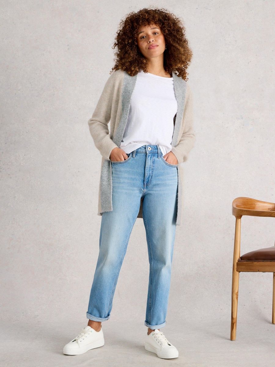 Lange Strickjacke mit lockerer Passform