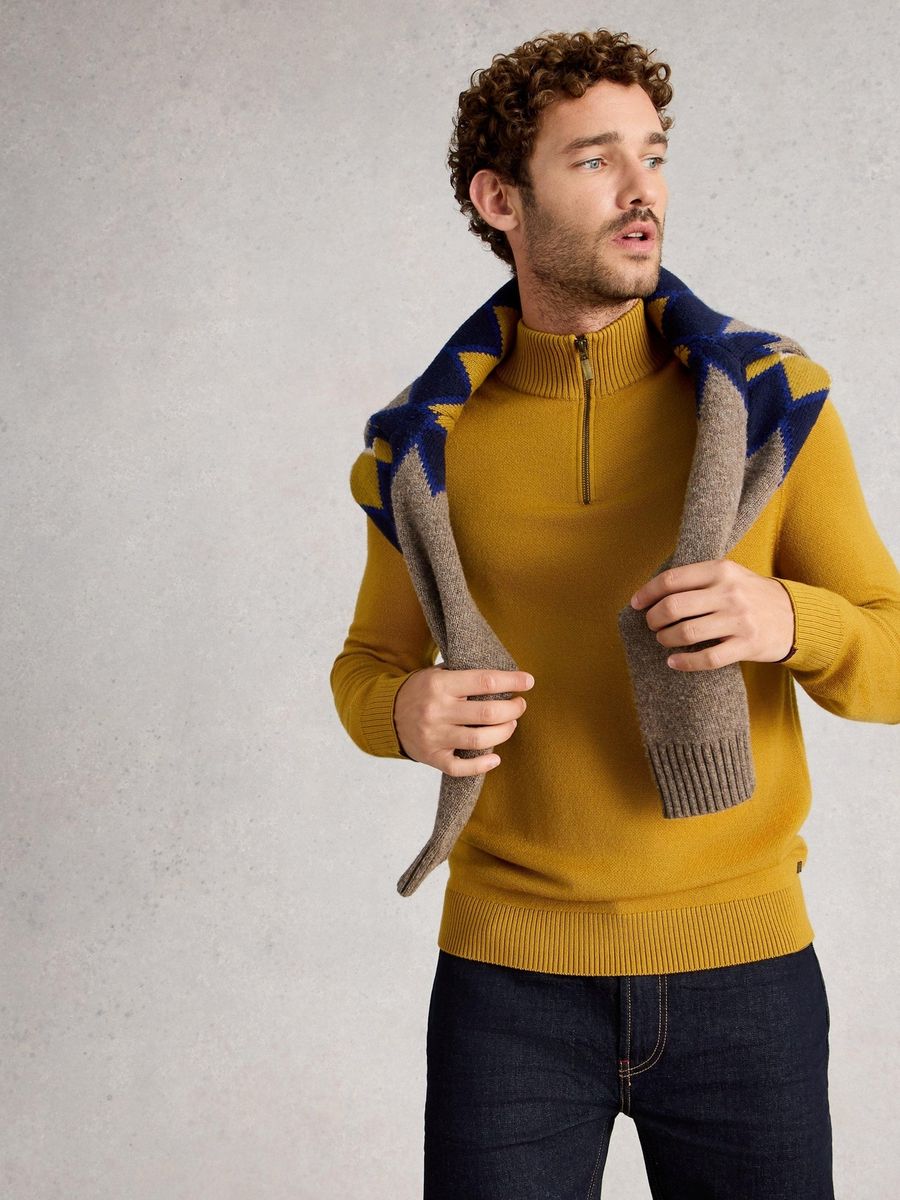 Merino-Wollpullover mit Trichterkragen