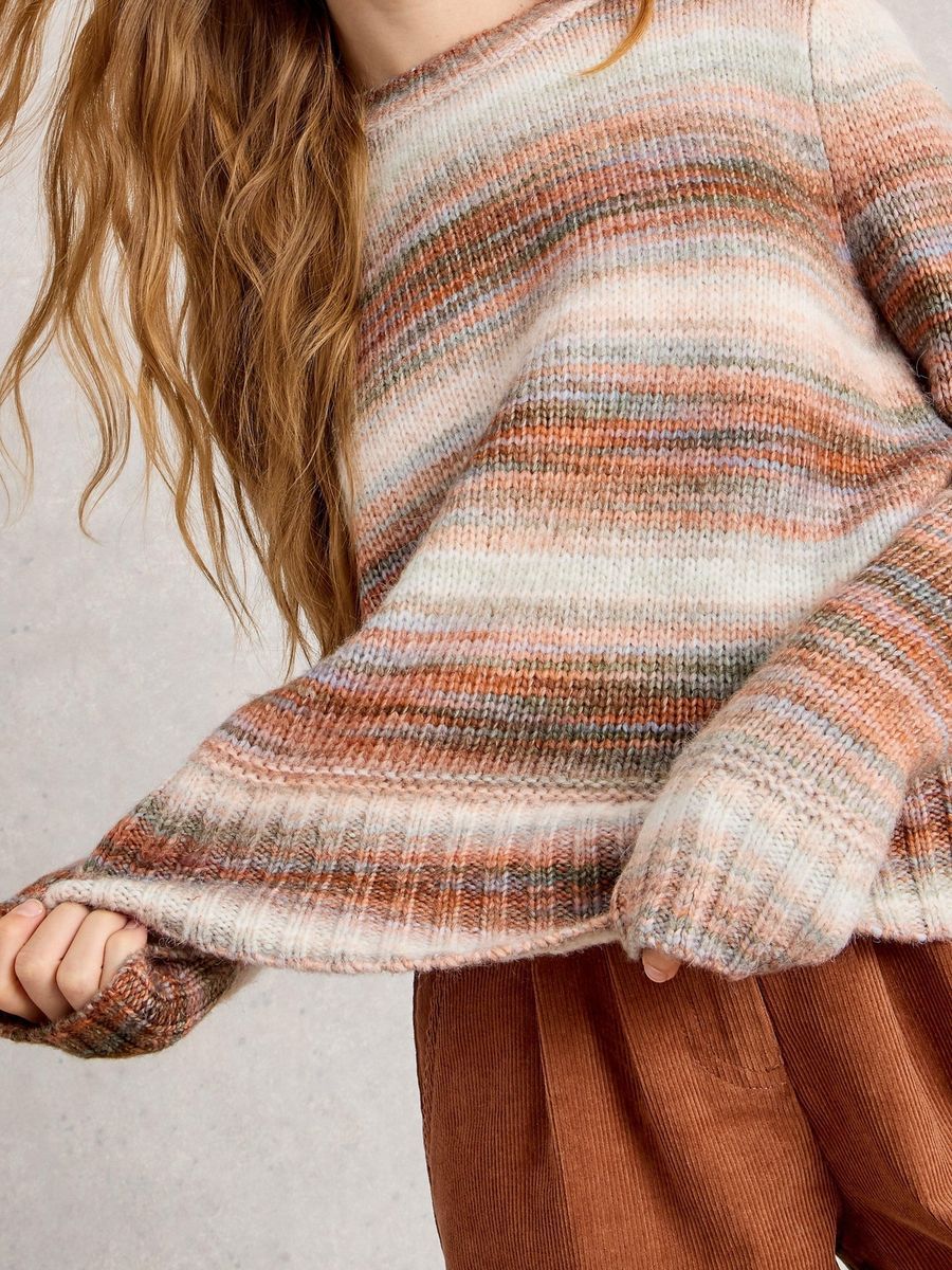 Space-Dye Strickpullover mit Streifen